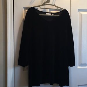 Susan Graver velvet top with sequins on sleeves